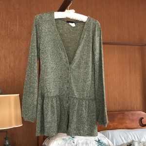 Peplum silver cardigan